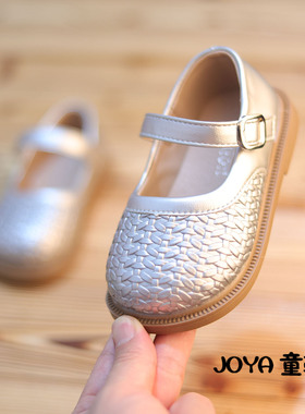 女童皮鞋学院风2026年新款潮黑色休闲礼服编织纹单鞋女孩演出鞋子