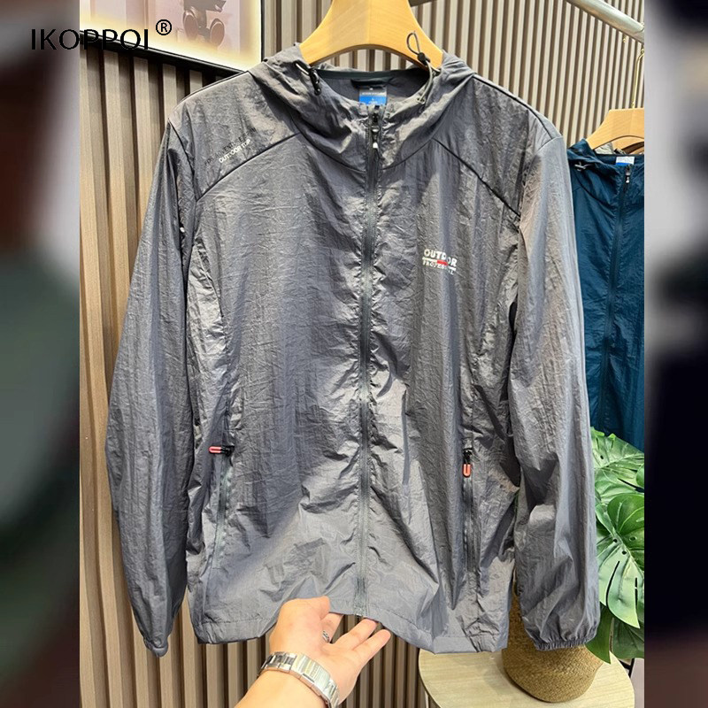高端防晒衣夏季薄款户外速干防晒服男士连帽大码宽松皮肤衣外套潮