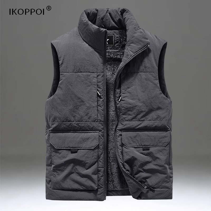 潮牌背心马甲男士秋冬季加绒加厚大码外穿马夹多口袋保暖工装外套,男装,常规马甲,淘宝优惠券,粉丝福利购,淘宝优惠卷