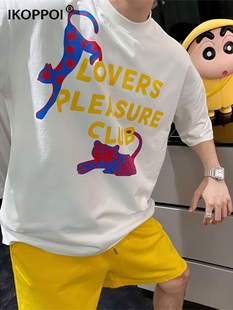 轻奢夏季新款潮牌短袖短裤套装男士时尚百搭棉质T恤重磅两件套薄