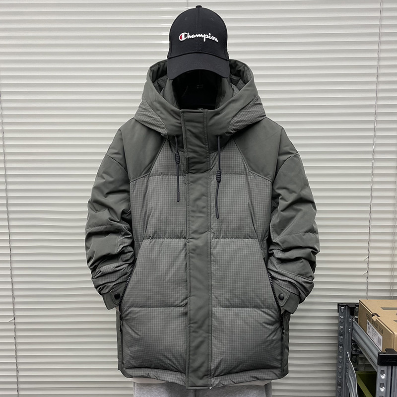 羽绒服男士秋冬季宽松连帽拼接派克服短款轻薄加厚保暖休闲外套潮,男装,羽绒服,淘宝优惠券,粉丝福利购,淘宝优惠卷