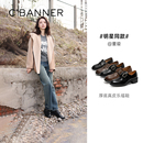 【董璇同款】千百度中跟厚底乐福鞋女2025秋季新款通勤小皮鞋单鞋