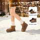 增高暖暖短靴棉鞋 千百度雪地芭蕾厚底蝴蝶结雪地靴女2025冬季 新款