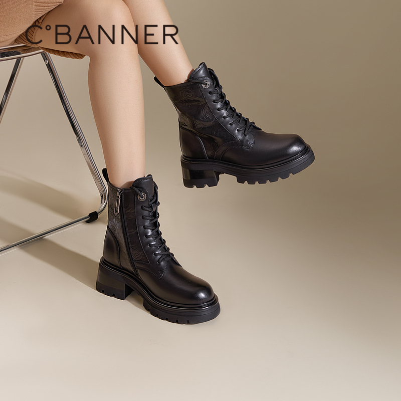 酷女孩战靴 黑玫瑰马丁靴酷帅又优雅