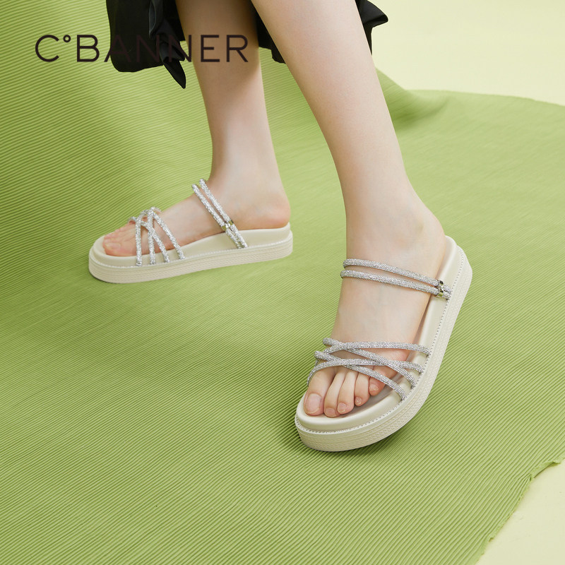 千百度女鞋夏季气质凉拖鞋厚底踩屎感拖鞋外穿舒适配裙子度假,女鞋,其他拖鞋,淘宝优惠券,粉丝福利购,淘宝优惠卷