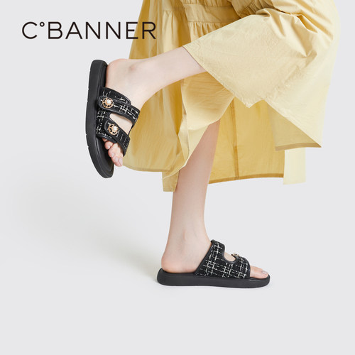 千百度酷感小香风凉拖