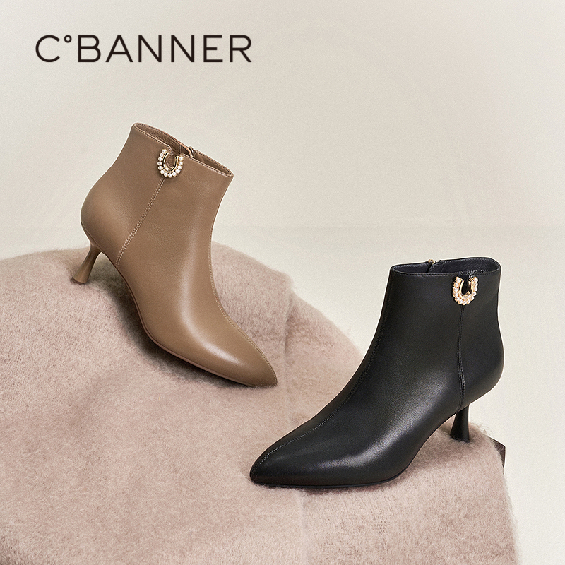 千百度2025冬款加绒短靴时装女靴