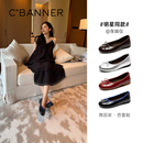 【张婧仪同款】千百度蝴蝶结低跟芭蕾鞋女26秋新款平底摇摇鞋单鞋