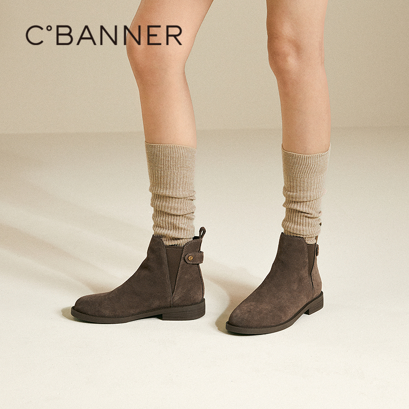 牛剖层革+织物 复古牛剖层革率性时髦