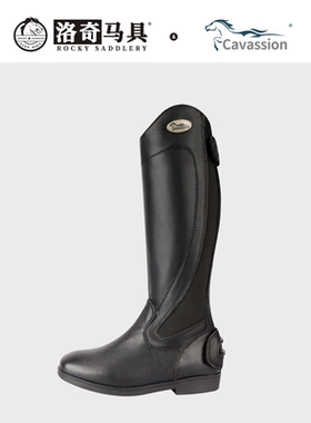 cavassio儿童专业防护牛皮马术长靴高筒靴马靴骑士靴新款男女通用