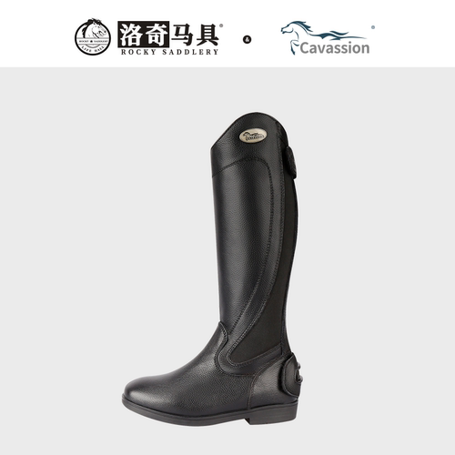 儿童专业马术牛皮长靴缓震耐磨