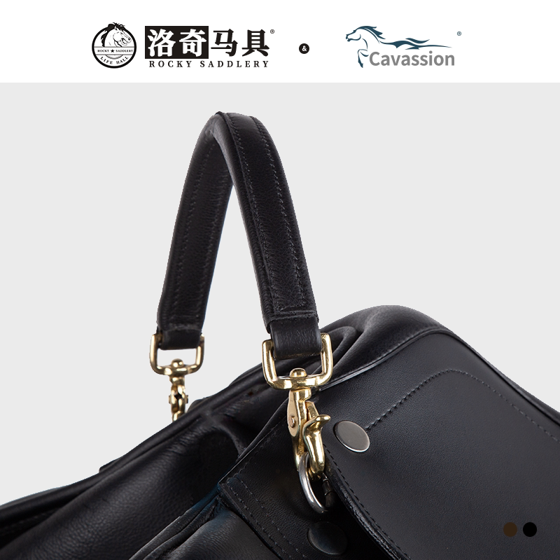 Cavassion 牛皮 铜扣马鞍扶手 配件 马术初学儿童马具 8214035