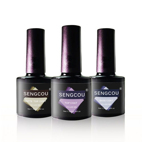 sengcou美甲用品可卸底胶base coat免洗钢化封层top coat磨砂matt