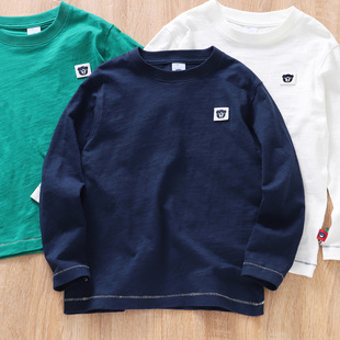 儿童长袖 A类纯棉天竺棉肌理 竹节棉打底衫 春秋8 T恤外贸童装