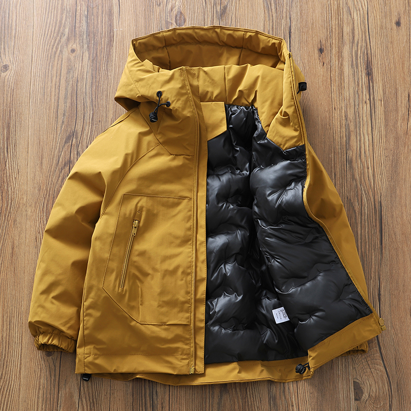 男童秋冬新款连帽棉服外套冲锋衣