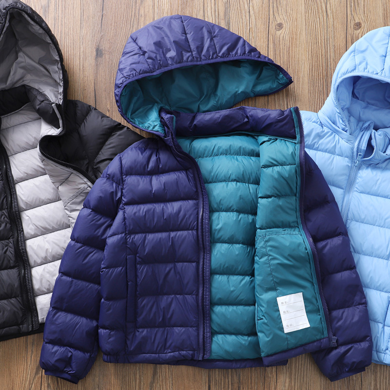 男童轻薄羽绒服可拆卸保暖外套新