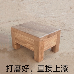 简约换鞋凳宽30cm老榆木框架长方形木凳天然木纹实木板凳木头本色