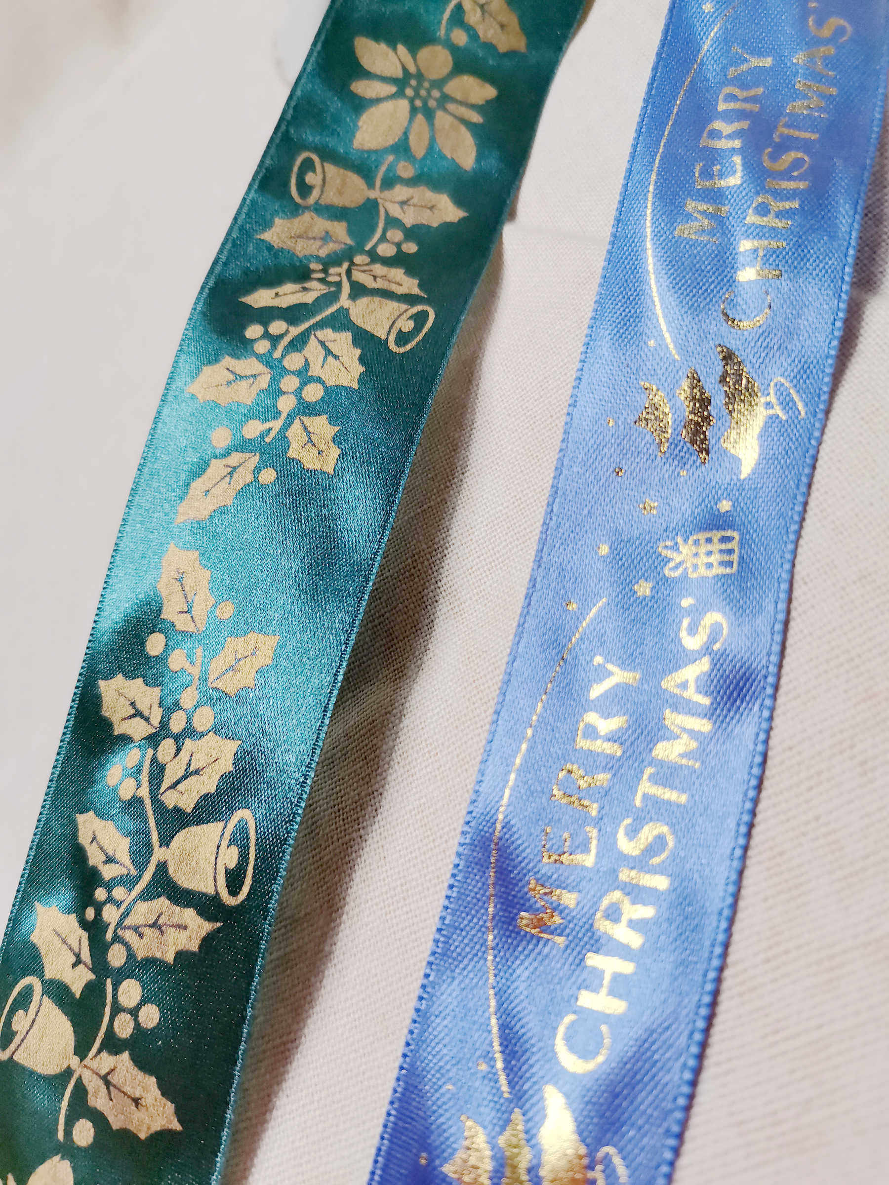 圣诞丝带圣诞铃merrychrismas礼品包装手工diy材料宽2.7-4厘米