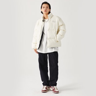 外套国潮 街头情侣款 CHIGGALAB黄鬼秋冬字母PU棉服夹克加厚款 美式