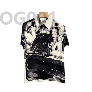 where 印第安人 涂鸦男女情侣同款 夏季 衬衫 wacko 宽松短袖 新品