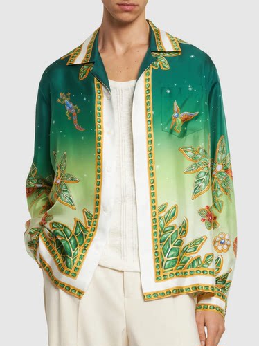 方领长袖西西里风印花