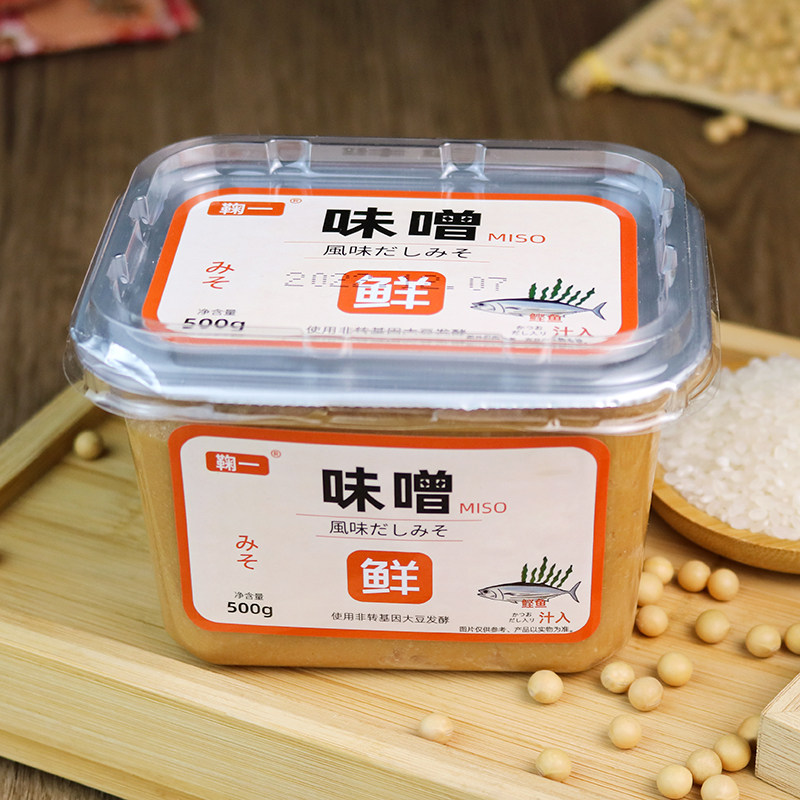 味噌酱添加鲣鱼汁鞠一日式鲜美味增酱风味MISO黄豆酱米酱みそ500g - 实物图