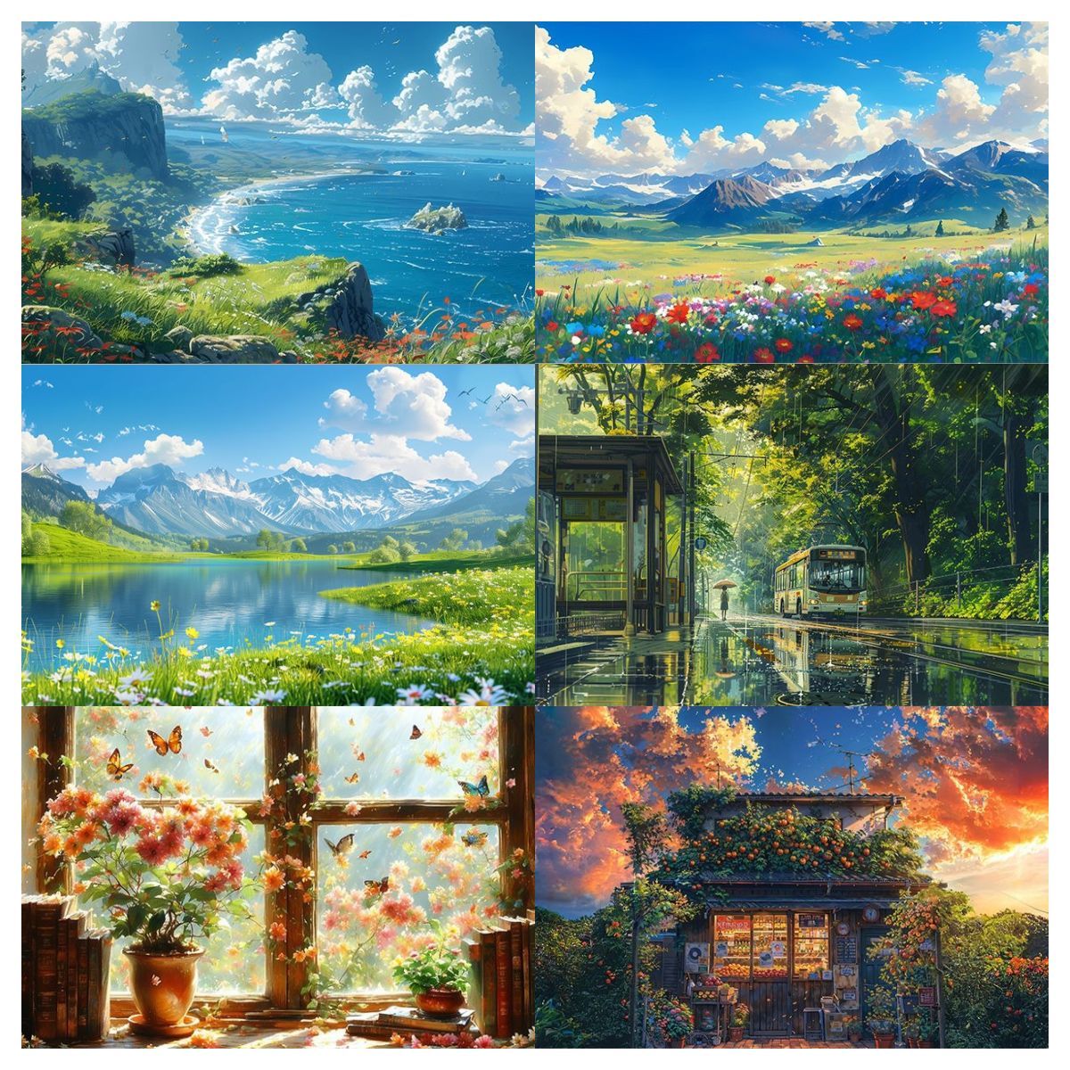 动漫唯美山水天空壁纸风