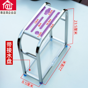 简约不锈钢刀架厨房置物架家用台面放菜刀具剪刀磨刀棒一体收纳架