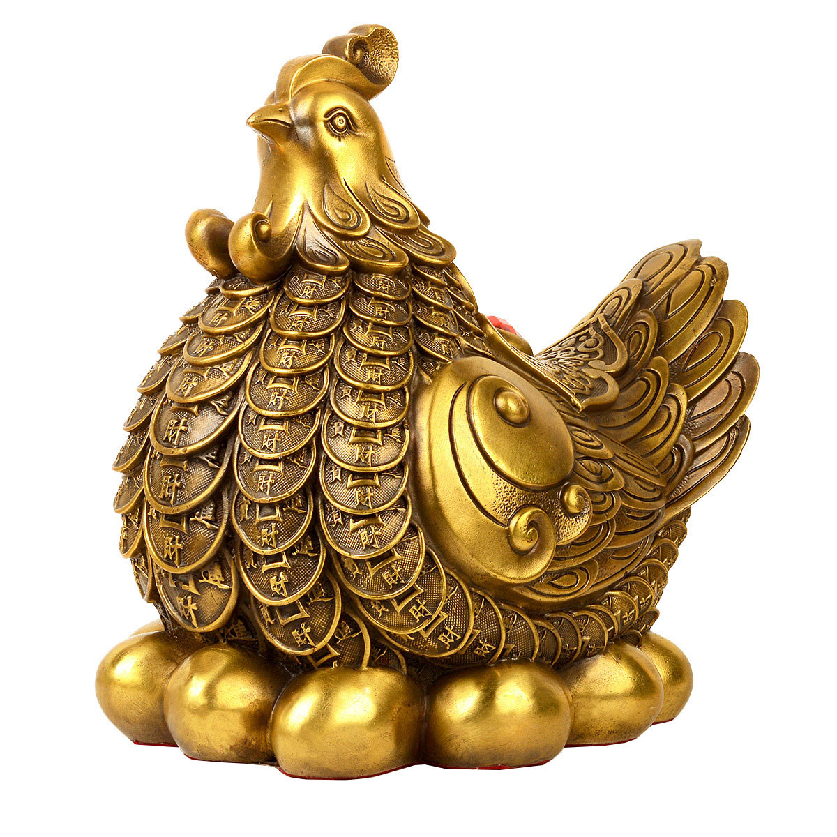 铜母鸡摆件金鸡下蛋孵蛋母鸡创意家居装饰客厅玄关酒柜装饰工艺品