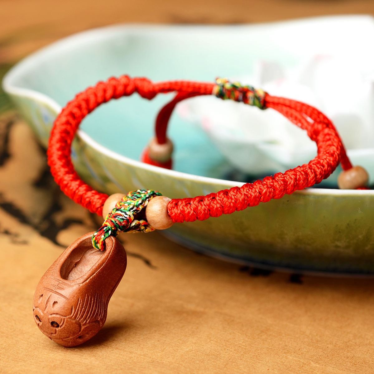 桃核手串桃胡桃木婴儿童宝宝桃子核男女兔虎龙本命年生肖红绳手链