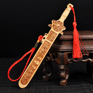 速发木城桃木剑随身肥雕挂件