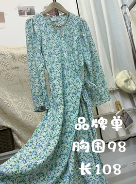 实体断码 品牌单 碎花单层雪纺包裙连衣裙8