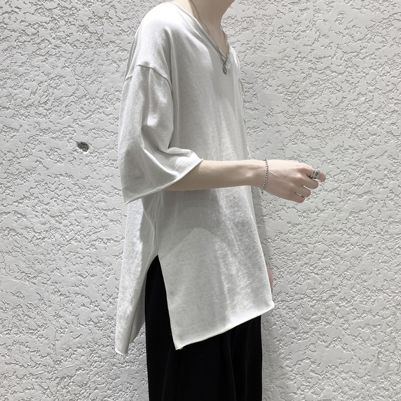 XZ203-DT130-P25夏季休闲V领短袖T恤,男装T恤,星座203