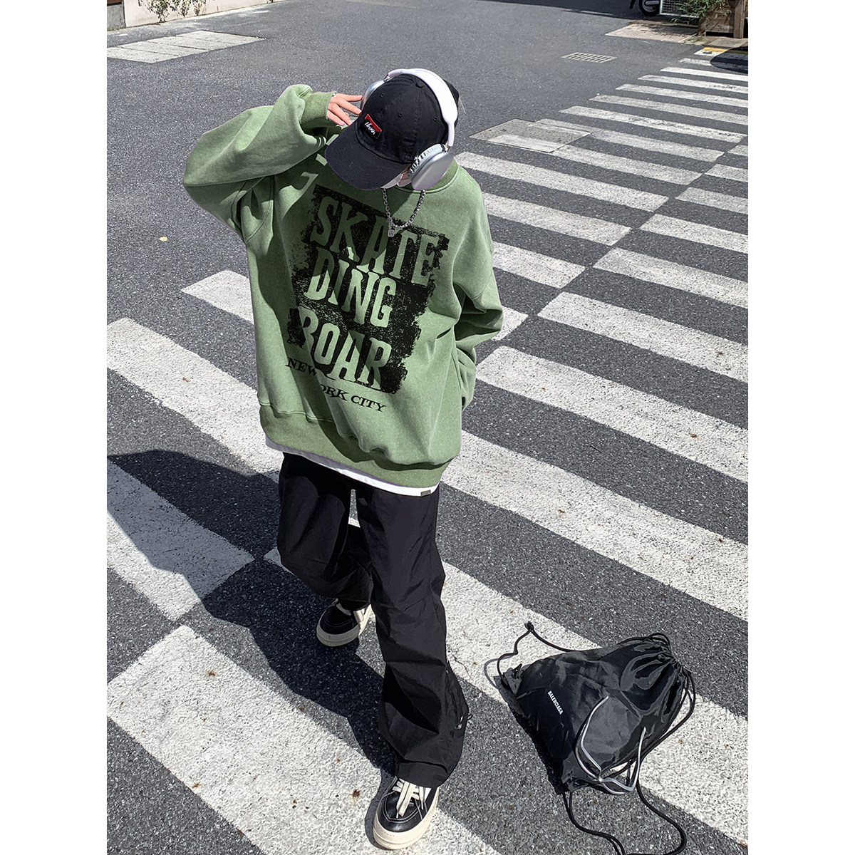 直播品质!秋冬重磅水洗做旧圆领卫衣XZ203-SW638-P58..,男装卫衣,星座203