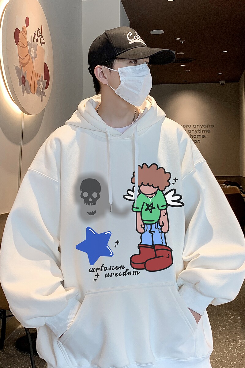 直播品质！重磅新品连帽宽松卫衣XZ203-W602-P55加绒P65,男装卫衣,星座203