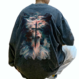 XZ203-CT09-P5822秋新品水洗做旧全棉长袖T恤控价78.，男装T恤，星座203