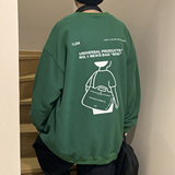 XZ203-W66加绒-P48冬装新品印花宽松圆领加厚长袖卫衣控价68，男装卫衣，星座203