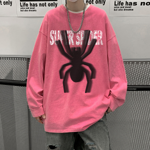 直播品质！秋装新品水洗做旧宽松印花长袖T恤 XZ203-CT228-P55.图片
