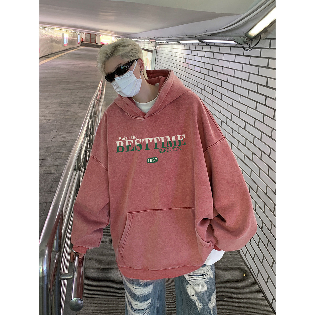 直播品质!秋冬重磅水洗做旧连帽卫衣XZ203-W611-P68.,男装卫衣,星座203