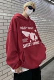 直播品质!23秋冬新品重磅水洗做旧连帽卫衣XZ203-W617-P68..，男装卫衣，星座203