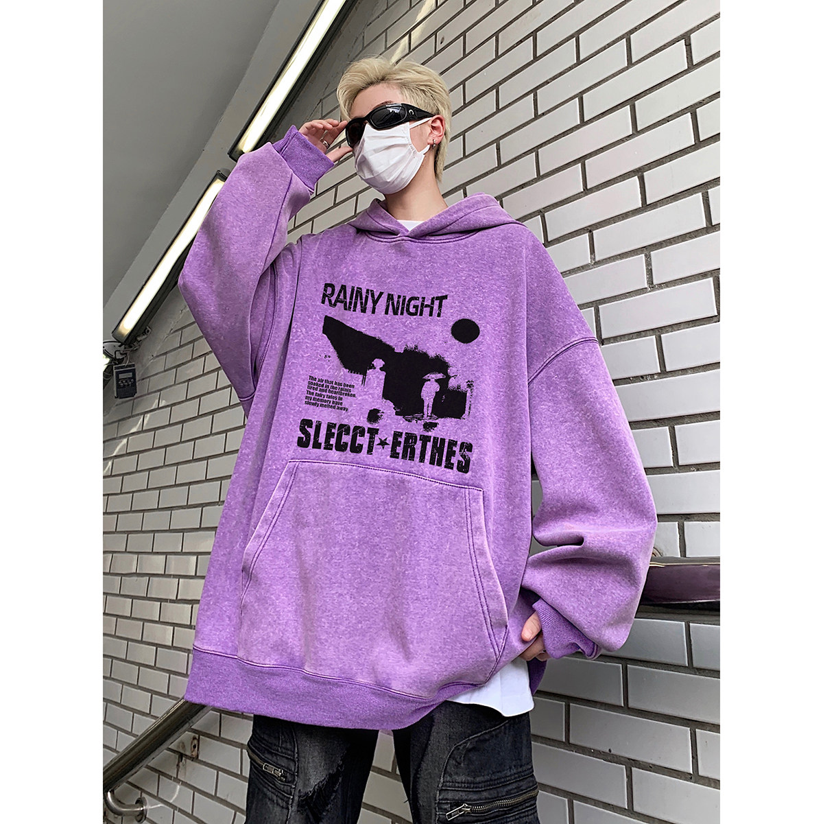 直播品质!23秋冬新品重磅水洗做旧连帽卫衣XZ203-W617-P68,男装卫衣,星座203