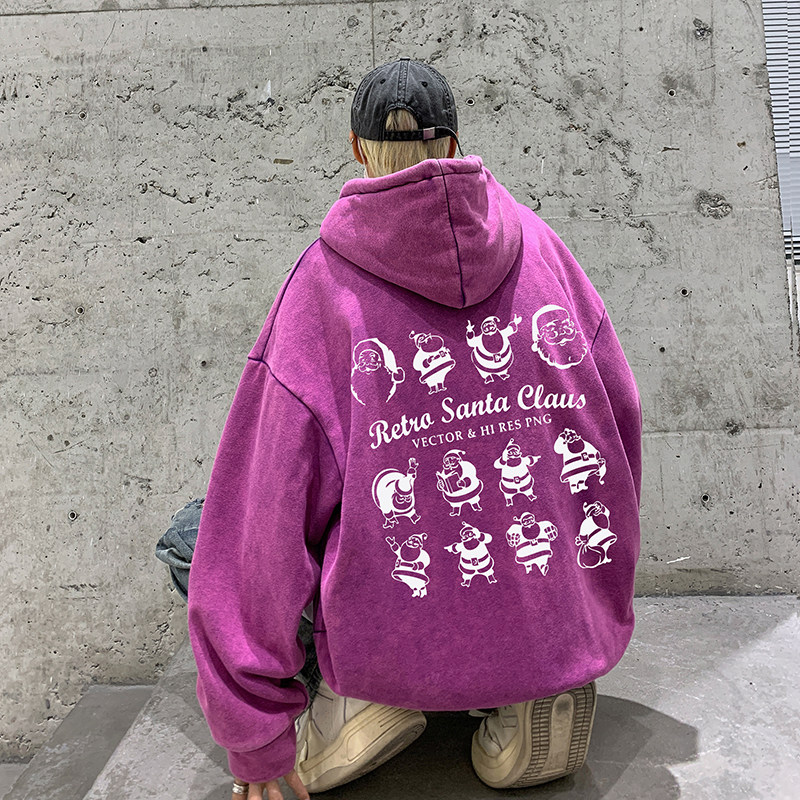 圣诞款！冬装加绒加厚水洗连帽卫衣XZ203-W110加绒-P78,男装卫衣,星座203