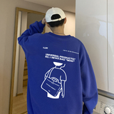 XZ203-W66加绒-P48冬装新品印花宽松圆领加厚长袖卫衣控价68，男装卫衣，星座203