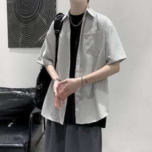 XZ203-CS06-P38  23夏新品条纹衬衫短袖图片