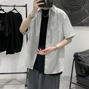 XZ203-CS06-P38 夏新品条纹衬衫短袖图片