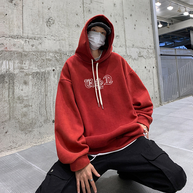 水洗做旧连帽卫衣XZ203-W96-P68,男装卫衣,星座203