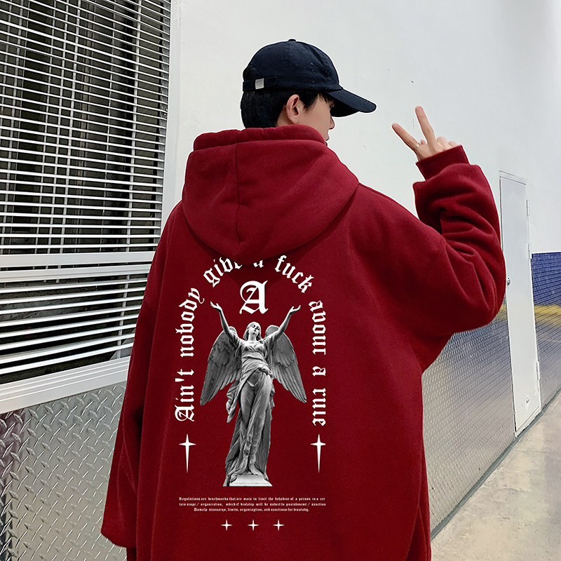 秋冬加绒加厚连帽印花宽松长袖卫衣65棉XZ203-W85-P60,男装卫衣,星座203