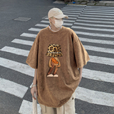 水洗做旧短袖t恤男夏季美式高街重磅260g宽松大码半袖青少年体恤，男装T恤，星座203