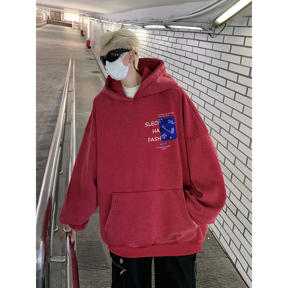 直播品质!23秋冬重磅水洗做旧连帽卫衣XZ203-W614-P68,男装卫衣,星座203