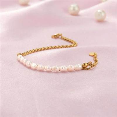 Womens fashionable and elegant baroque pearl stainless